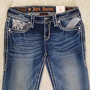 New Rock Revival Jeans size 28/34 Boot Cut Distressed Sundee